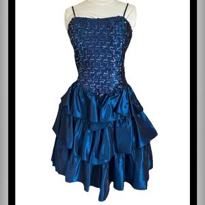 Vintage Gunne Sax by Jessica McClintock Taffeta Corset Back Dress 90s